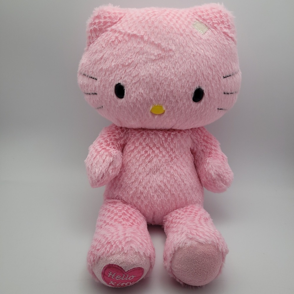 Build A Bear Hello Kitty Pink Waffle Plush No Bow 18" Retired 2011